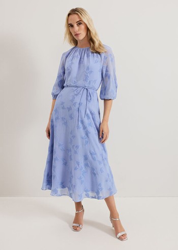 Phase Eight Liona Floral Dress Blue Australia | PQ6871095